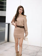 Knitted Mini Dress with Belt
