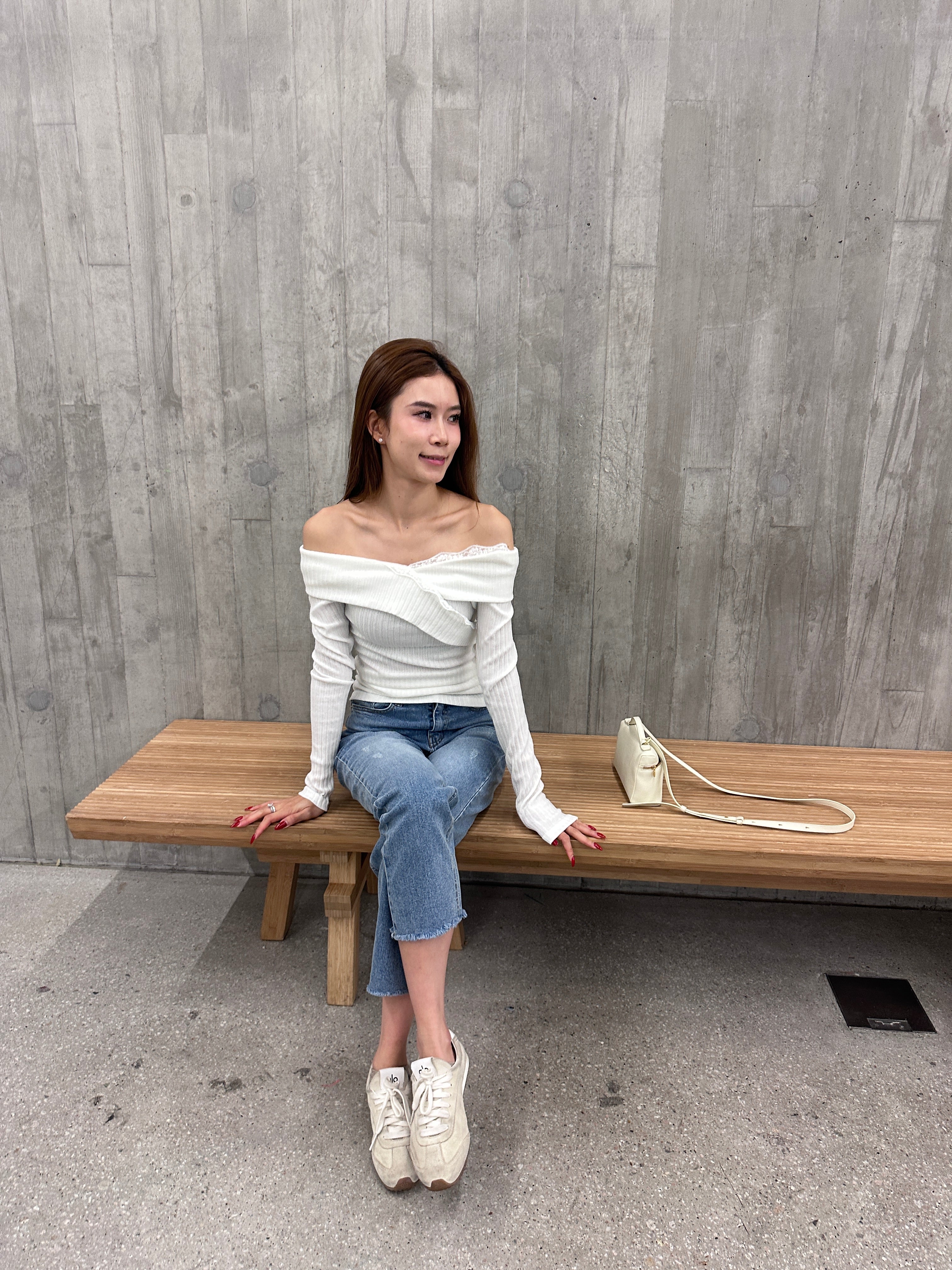 Lace Cross Layered Long Sleeves Top