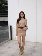 Knitted Mini Dress with Belt