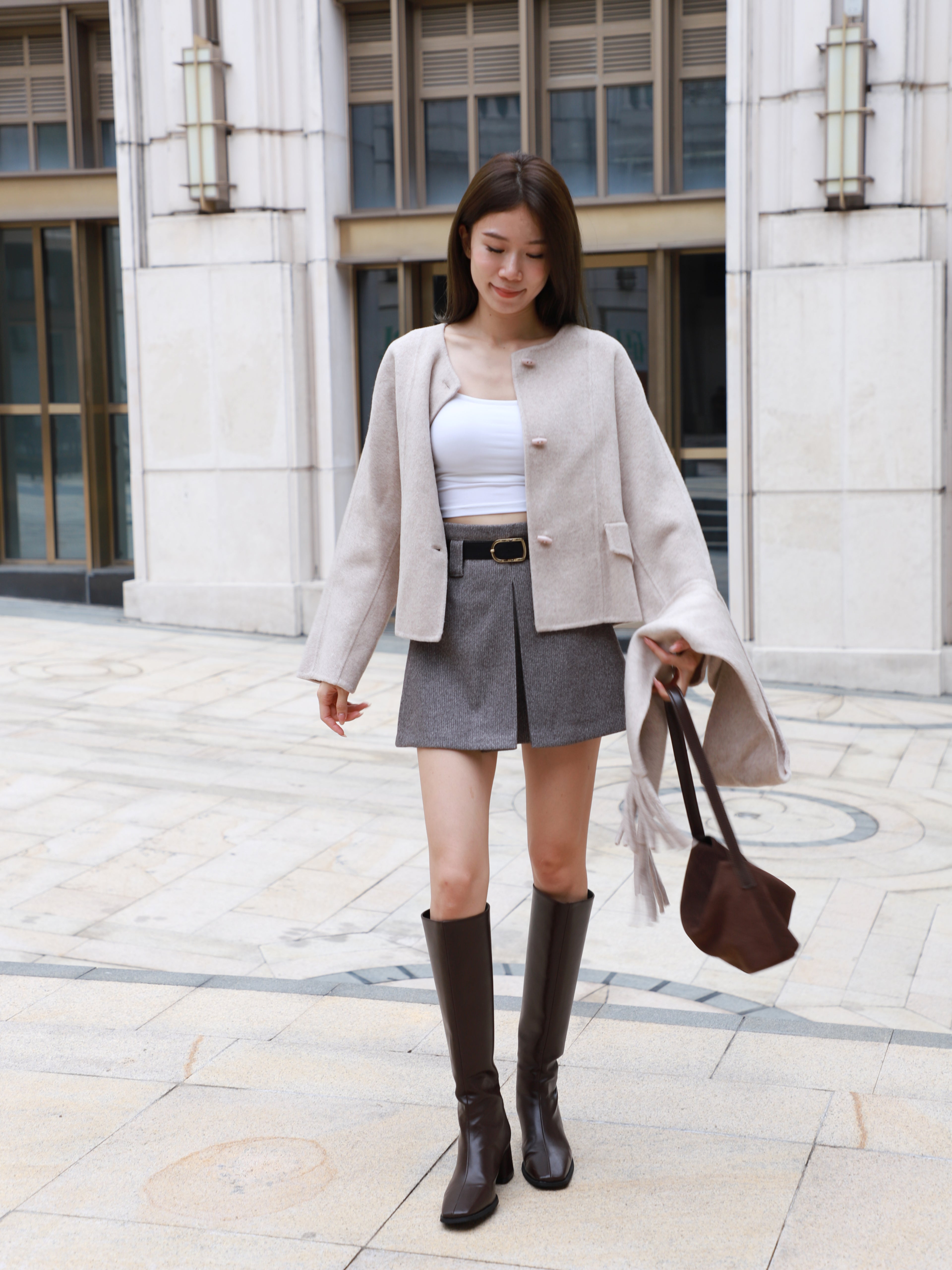 Wool with Scarf Horn Jacket
