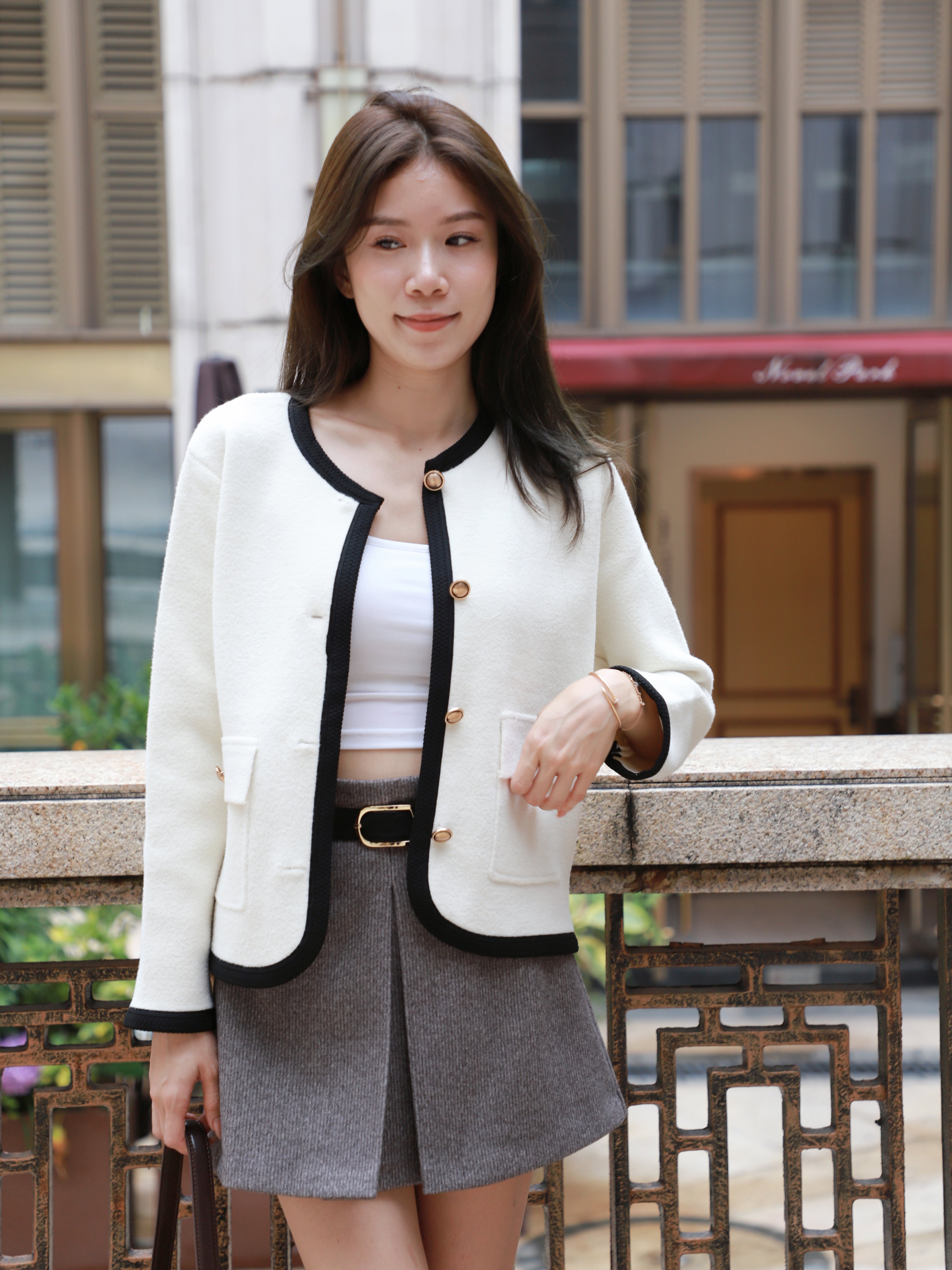 Outline Gold Button Cardigan