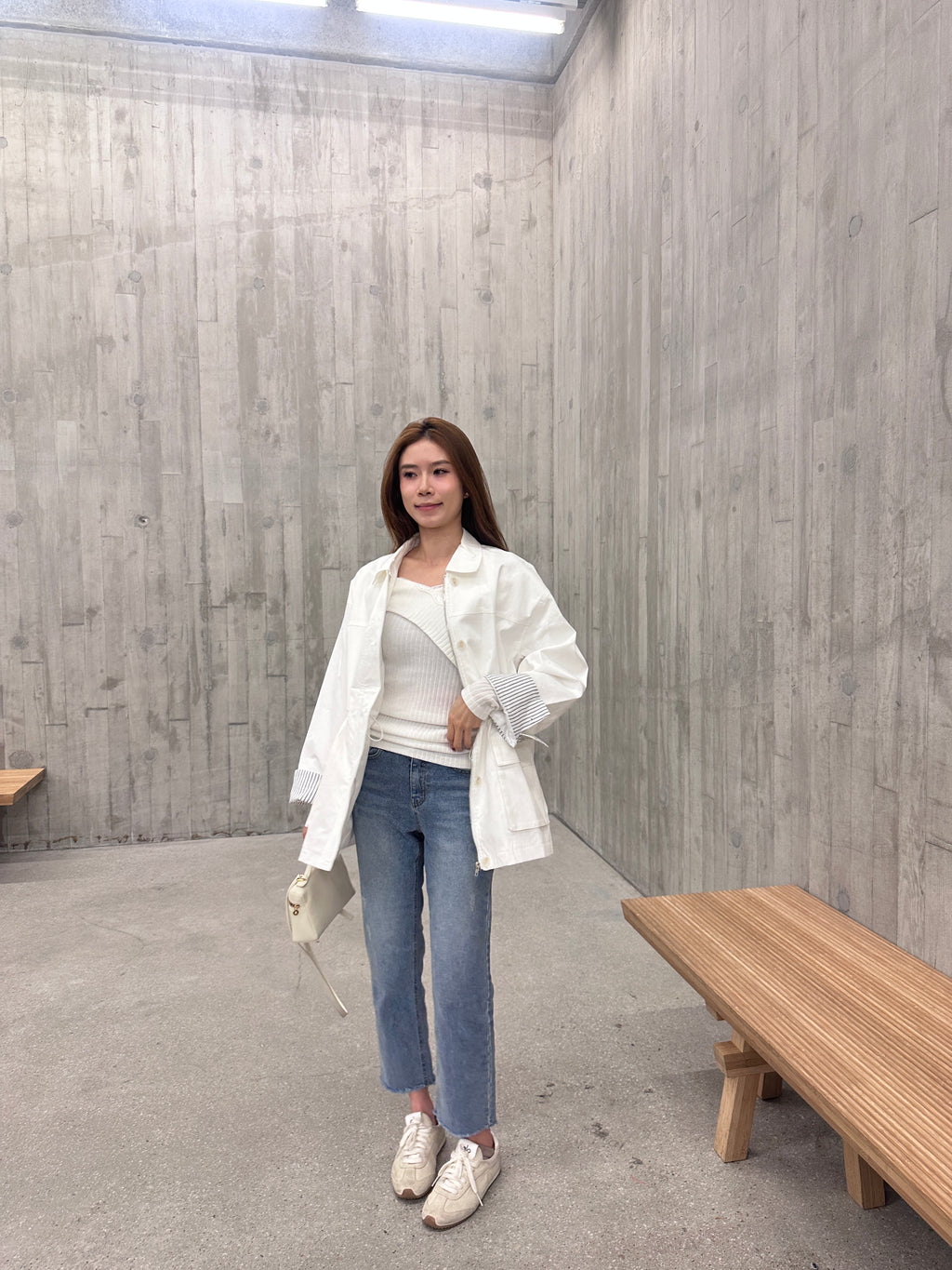 Mix Shirt Layered Trench Coat