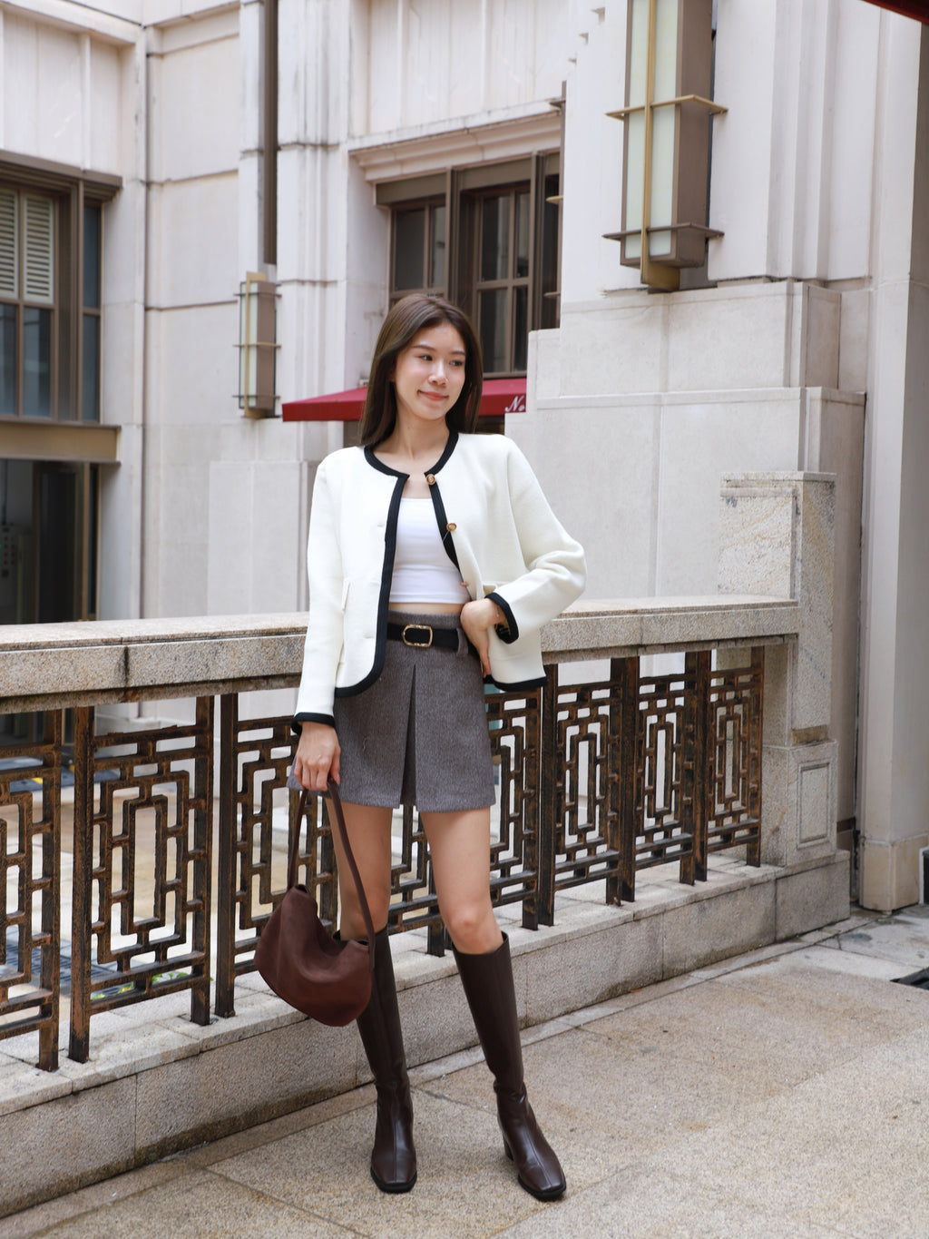 Outline Gold Button Cardigan