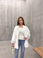 Mix Shirt Layered Trench Coat