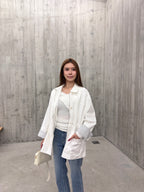 Mix Shirt Layered Trench Coat