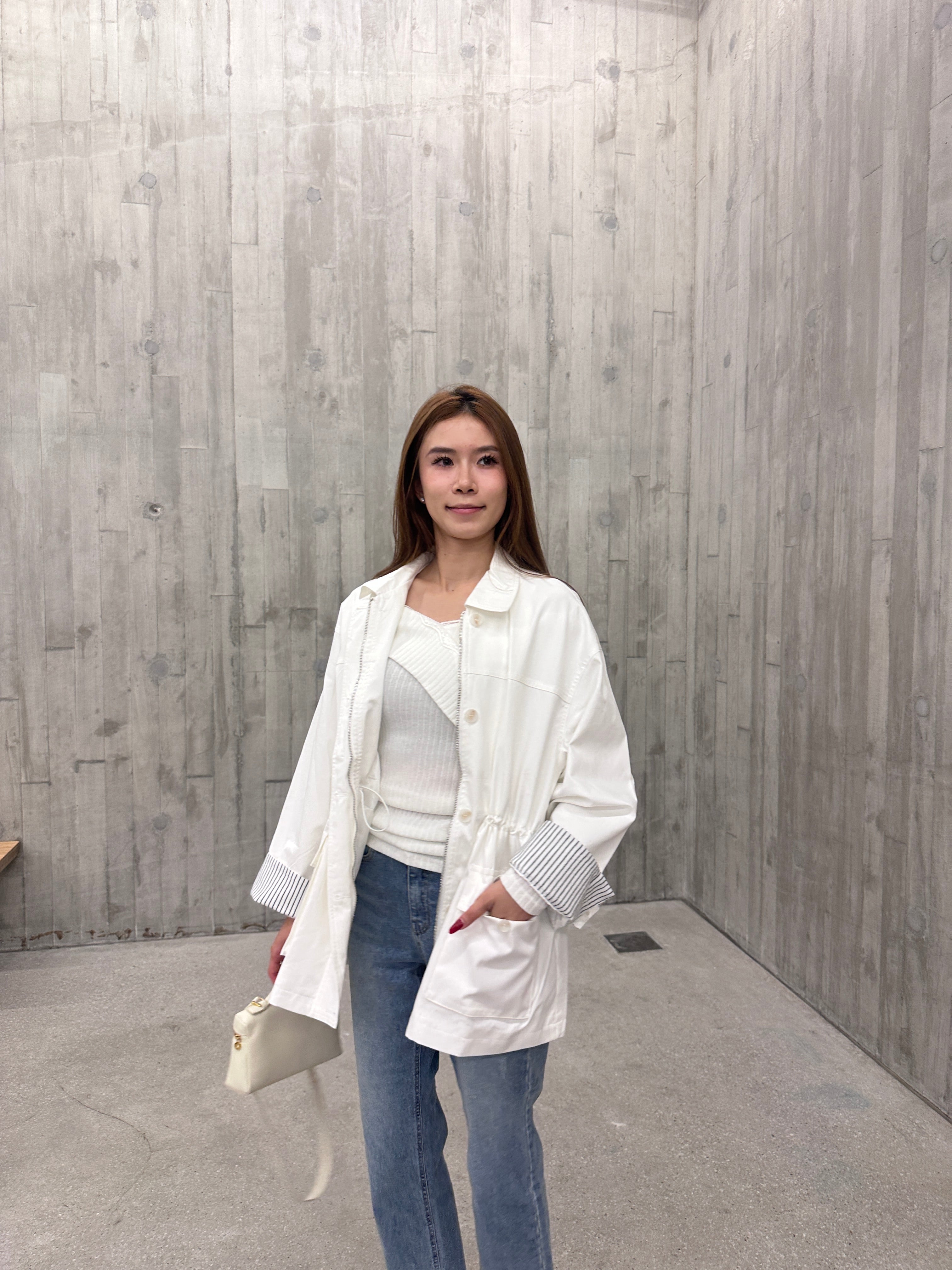 Mix Shirt Layered Trench Coat