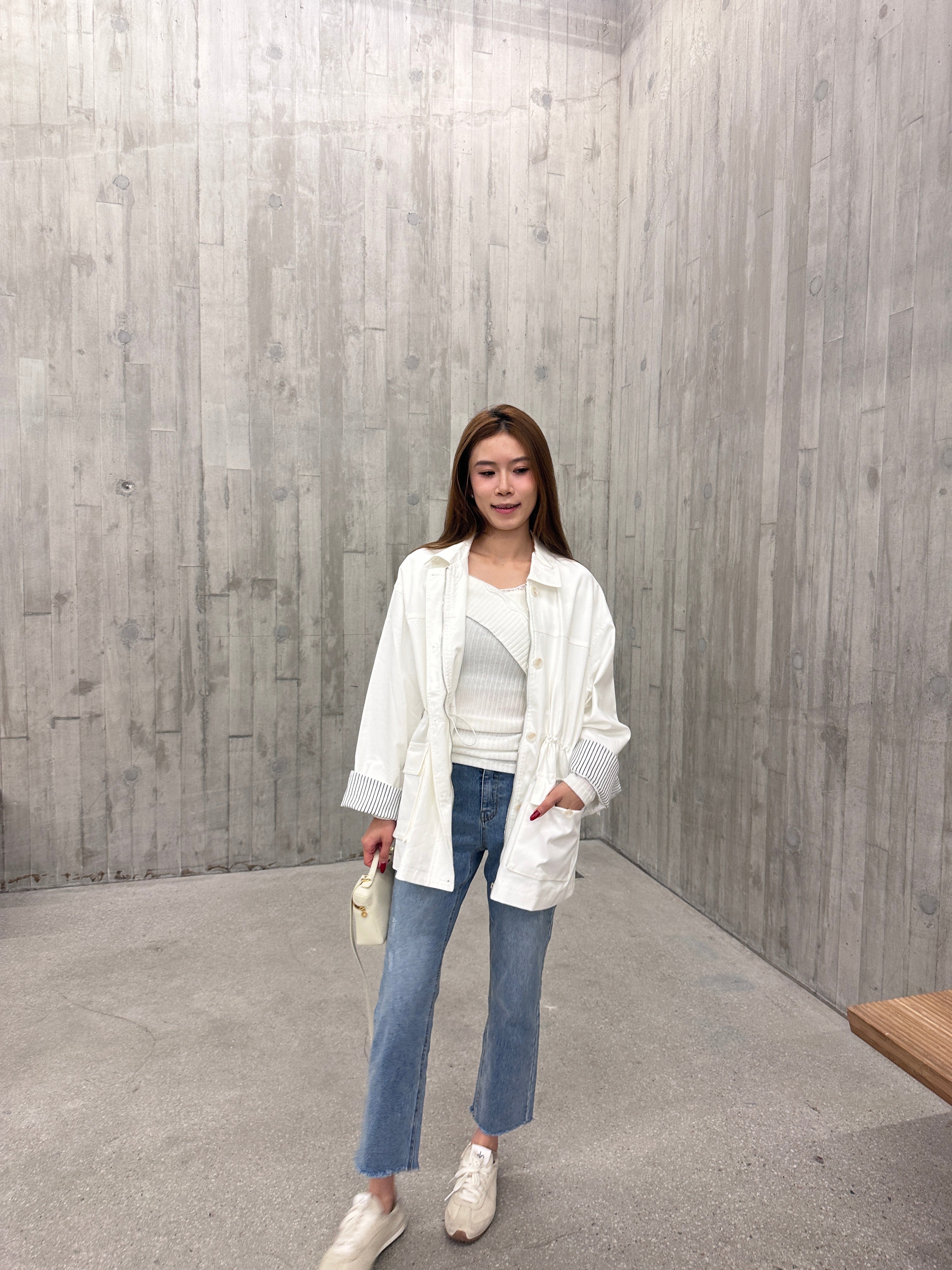 Mix Shirt Layered Trench Coat