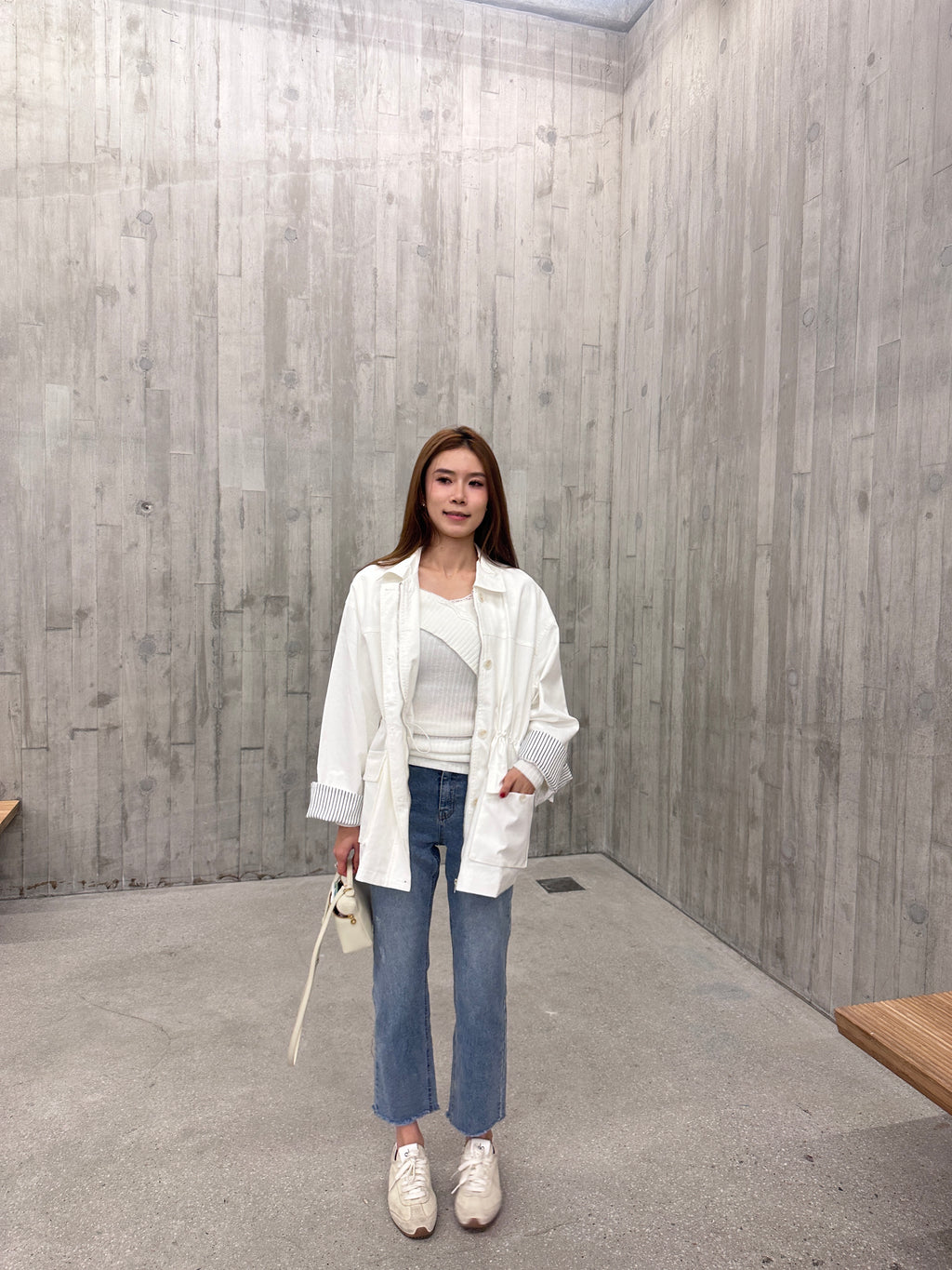 Mix Shirt Layered Trench Coat