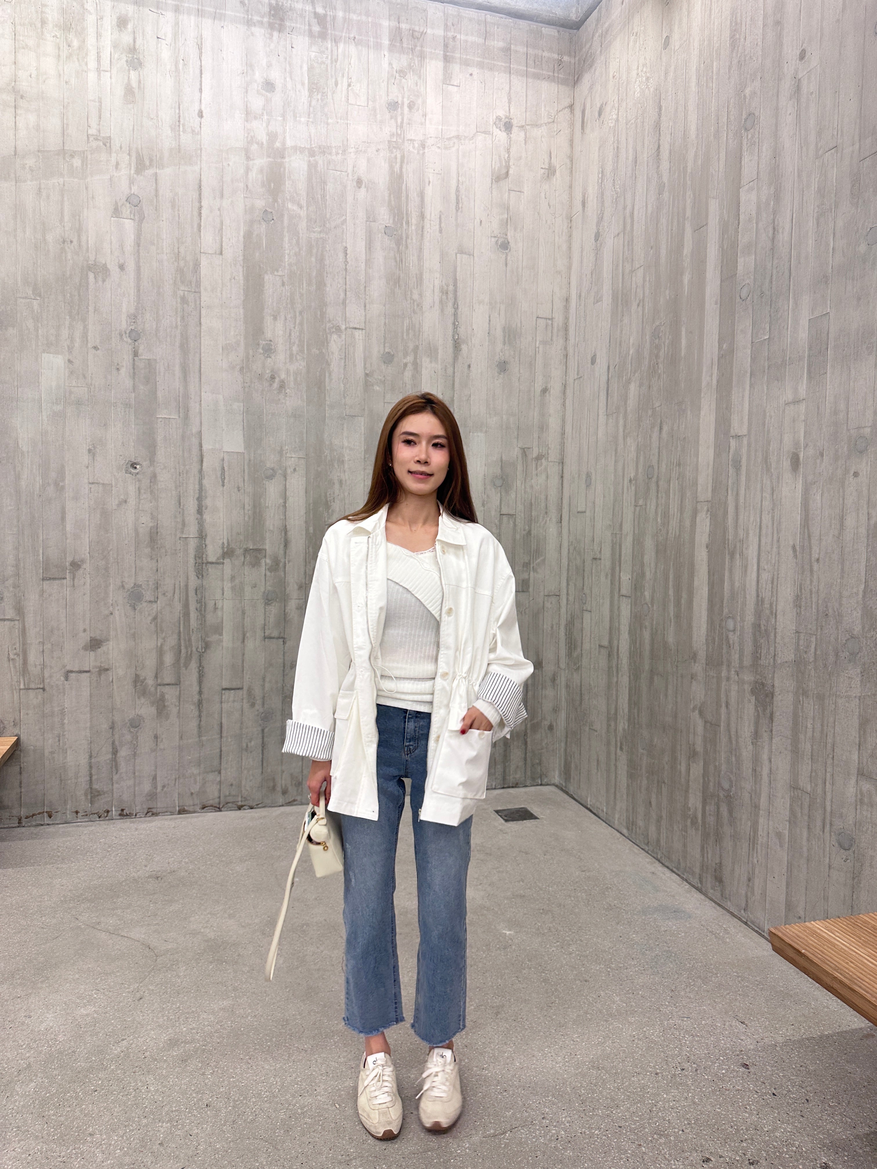 Mix Shirt Layered Trench Coat