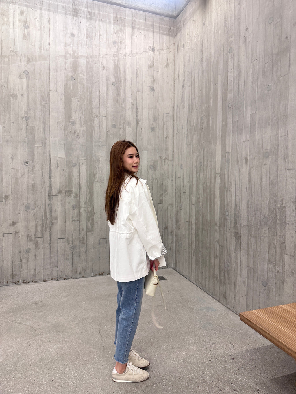 Mix Shirt Layered Trench Coat