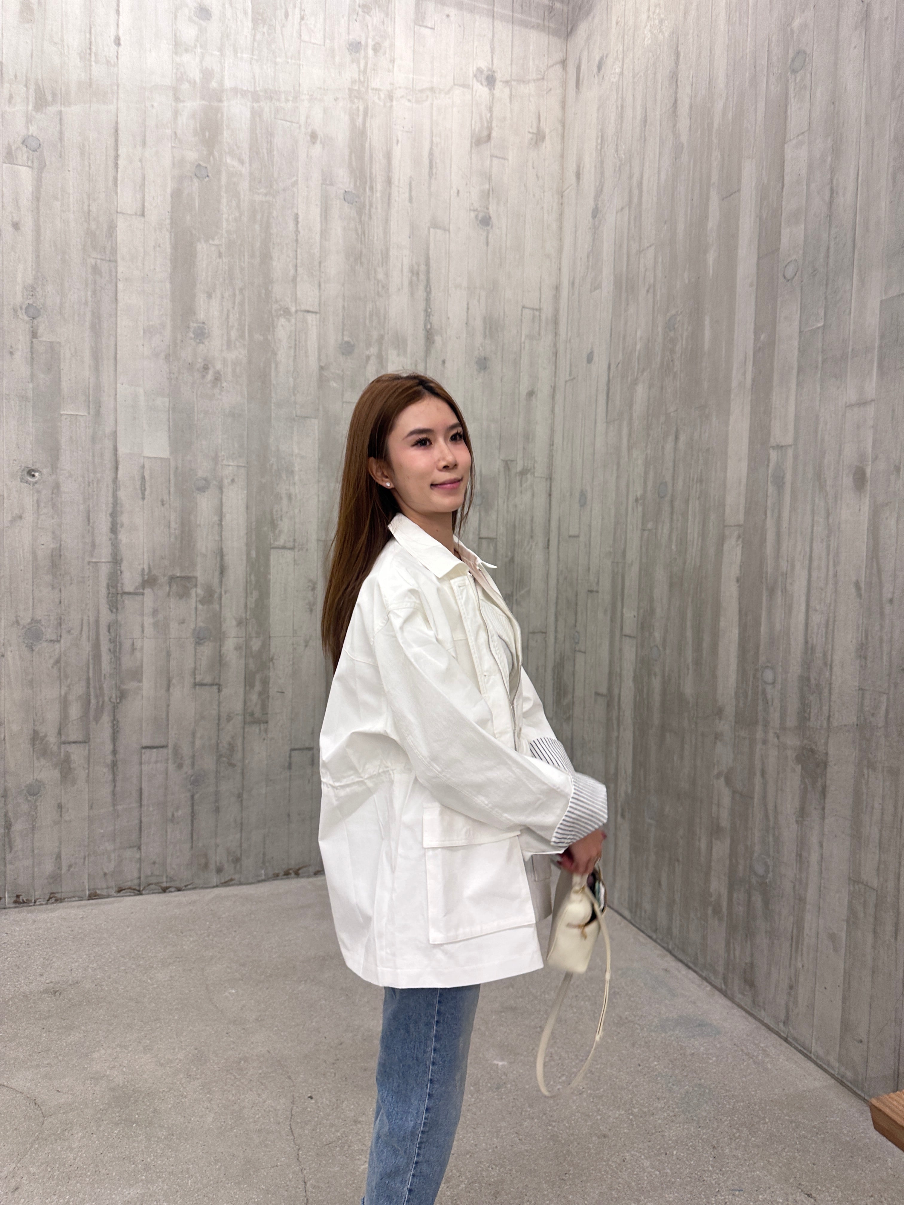 Mix Shirt Layered Trench Coat
