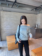Off shoulder Tied Waist Cotton Long Sleeves