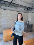 Off shoulder Tied Waist Cotton Long Sleeves