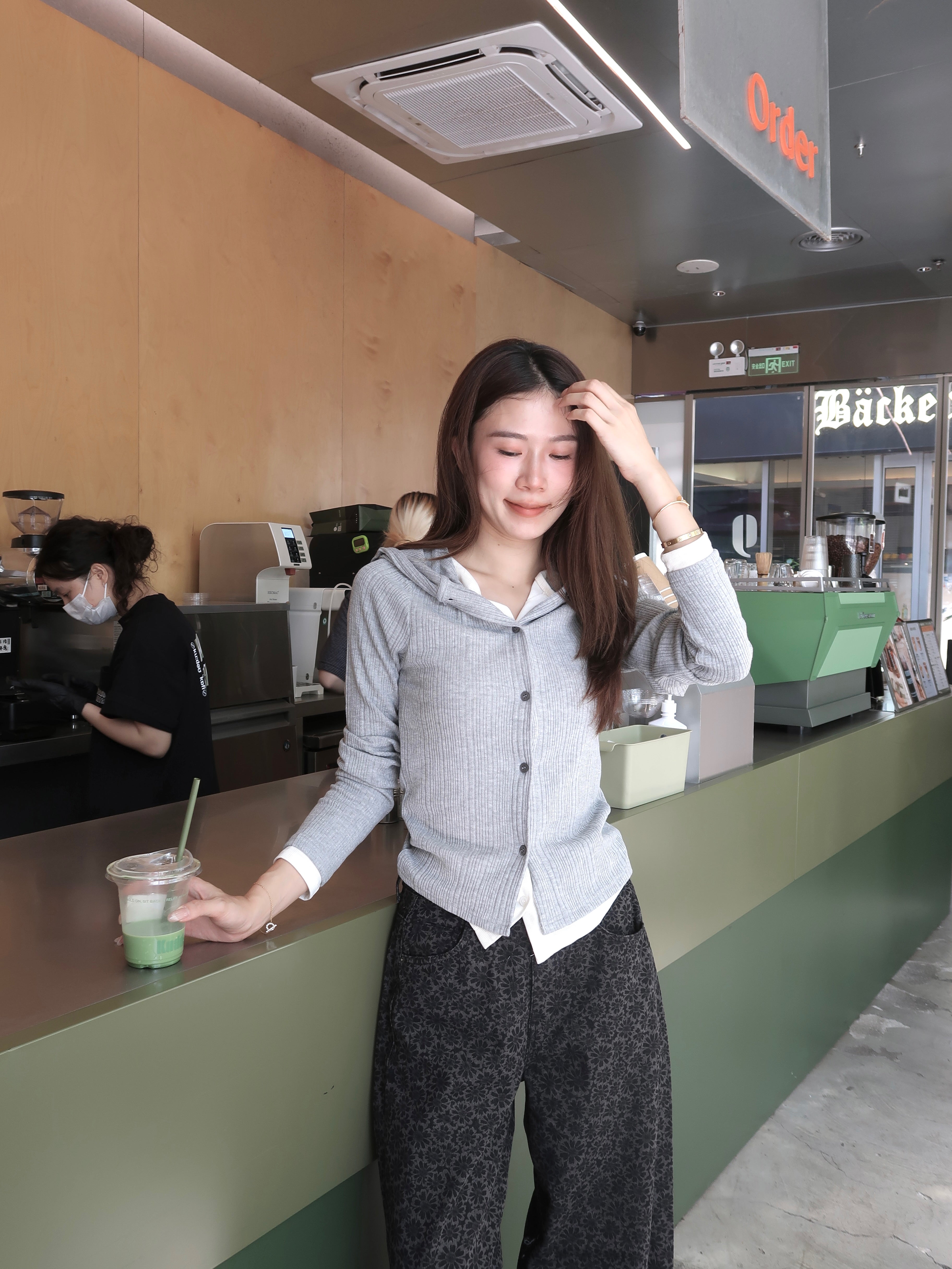 Mix Colour Cardigan with Hat