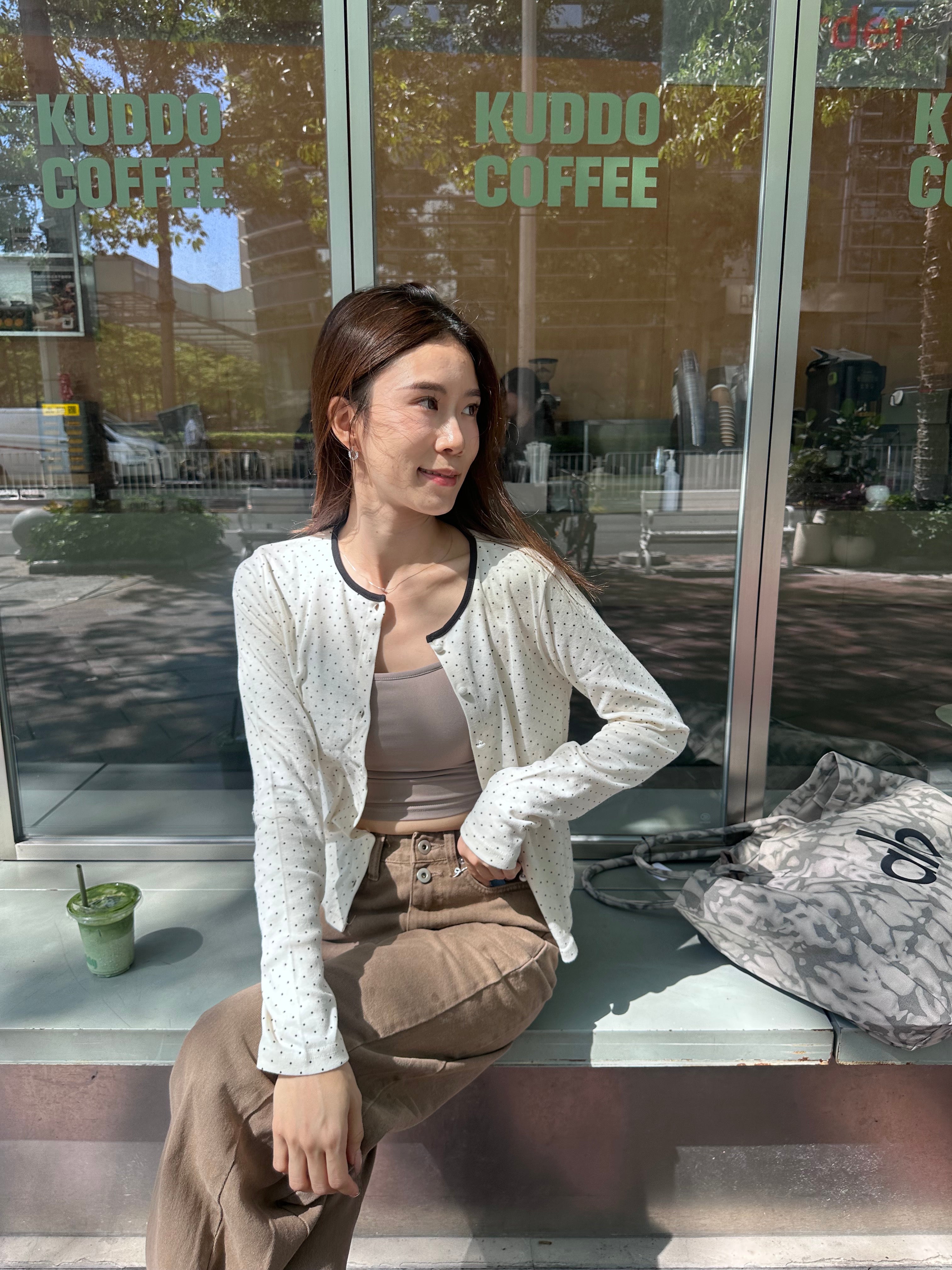Dotted Cotton Cardigan