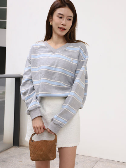 Grey & Blue Striped Sweater