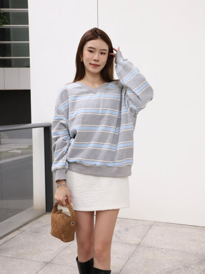 Grey & Blue Striped Sweater