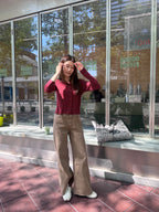 Double Button Autumn Denim Jeans