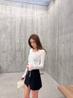 School Like Slit Skirt