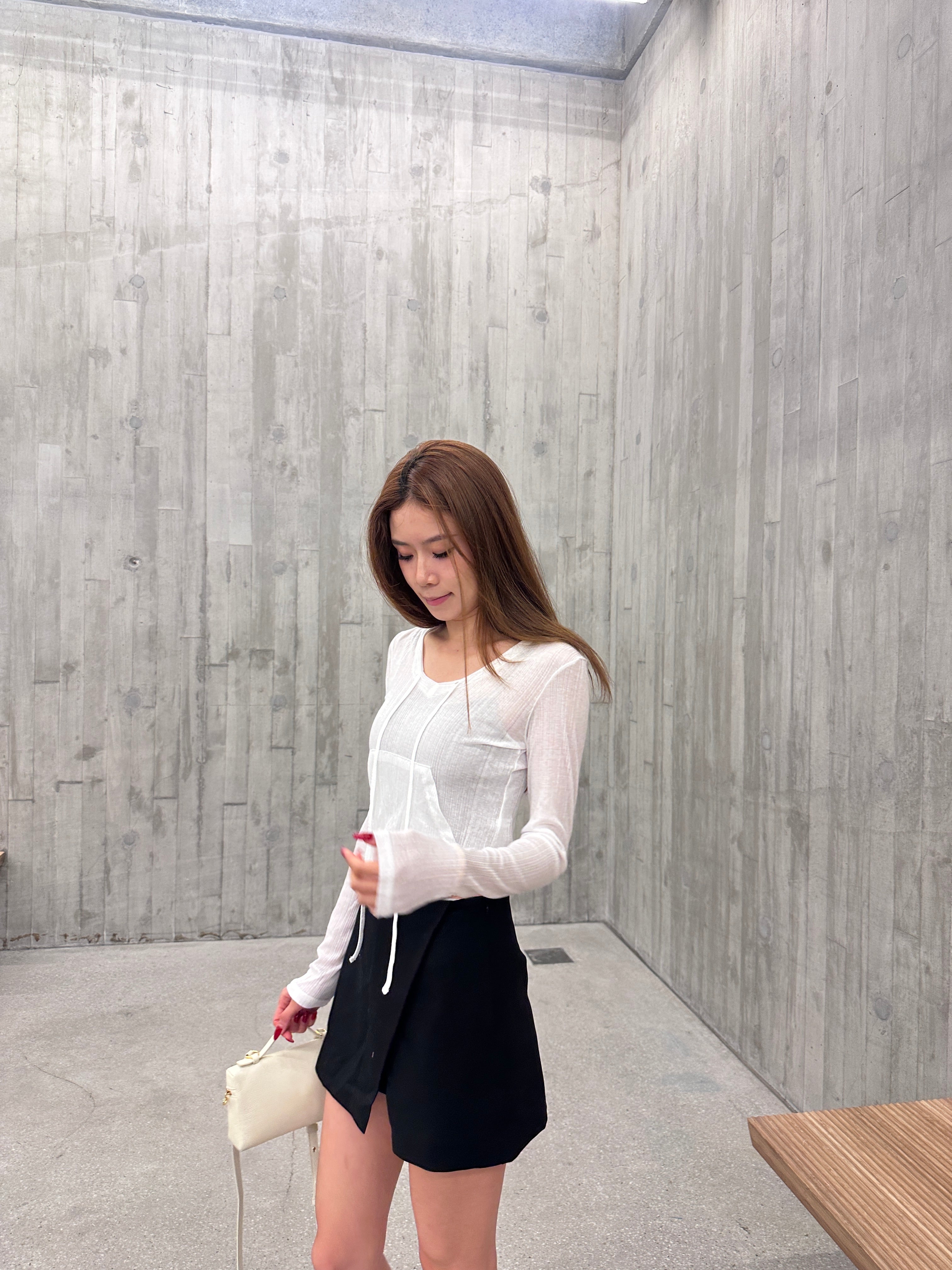 Super Thin Hooded Long Sleeves Top