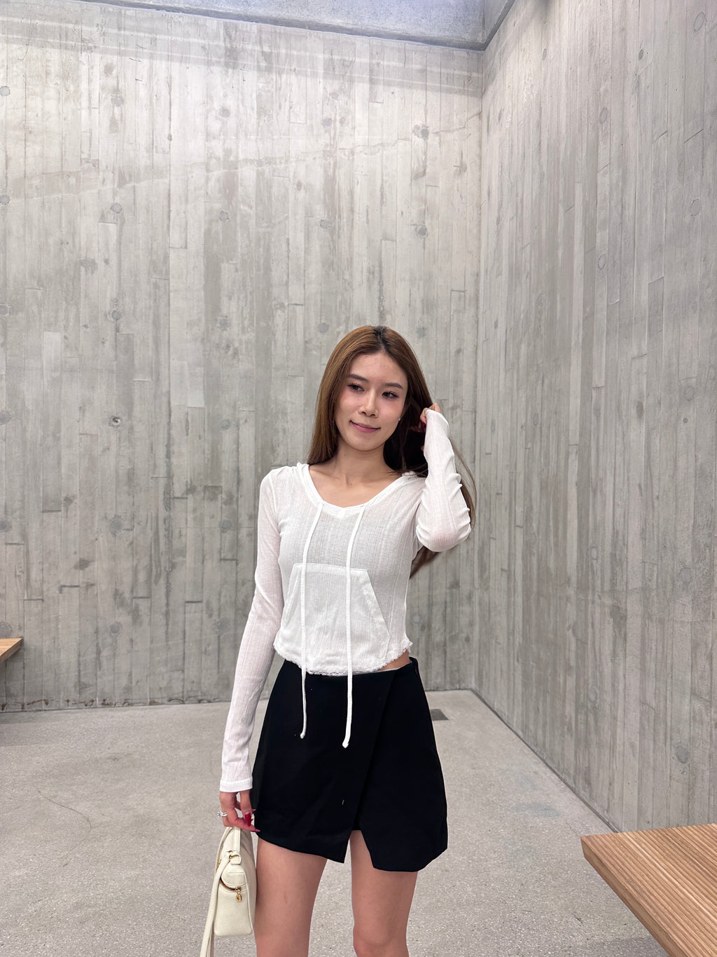 Super Thin Hooded Long Sleeves Top