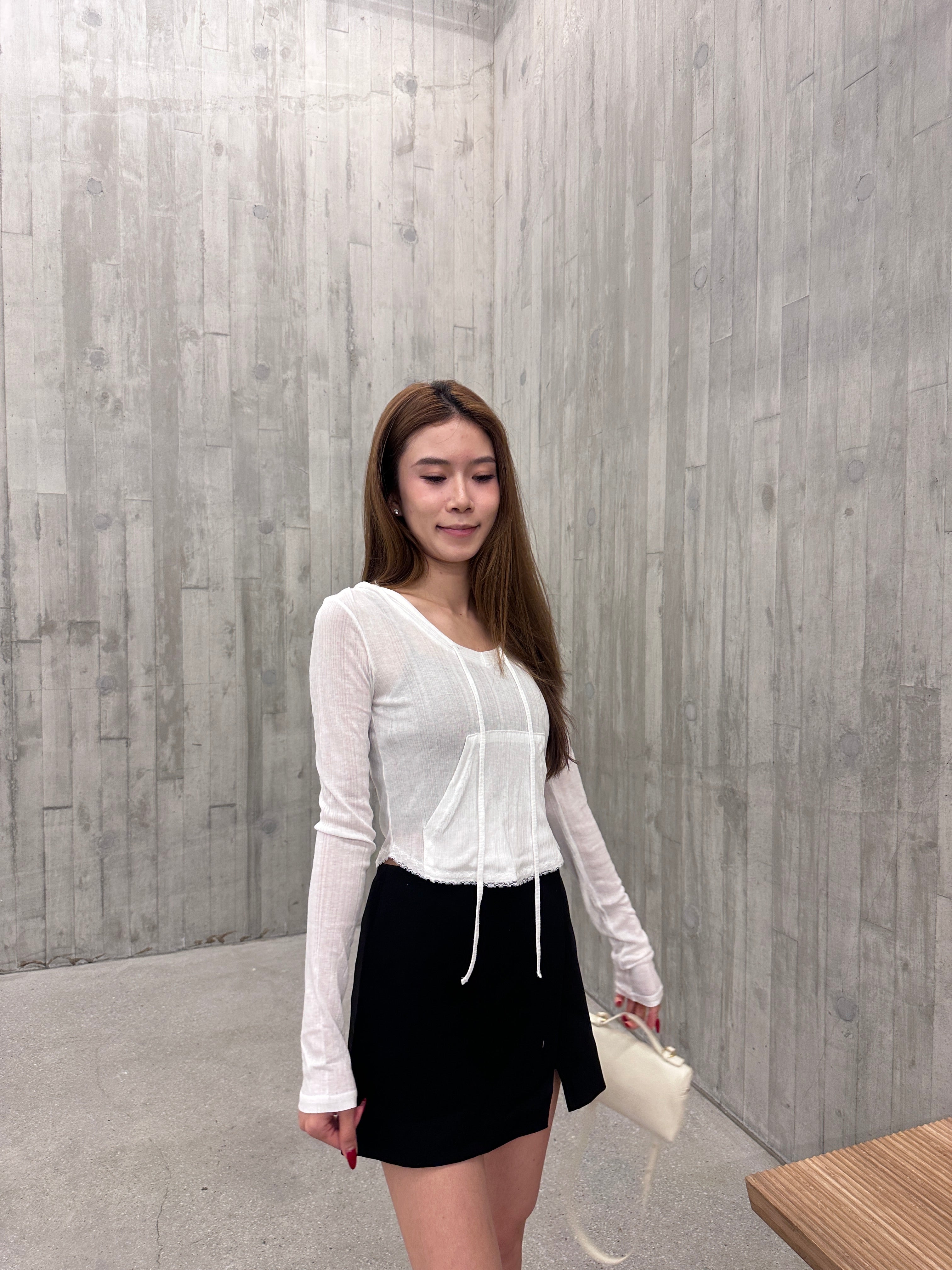 Super Thin Hooded Long Sleeves Top