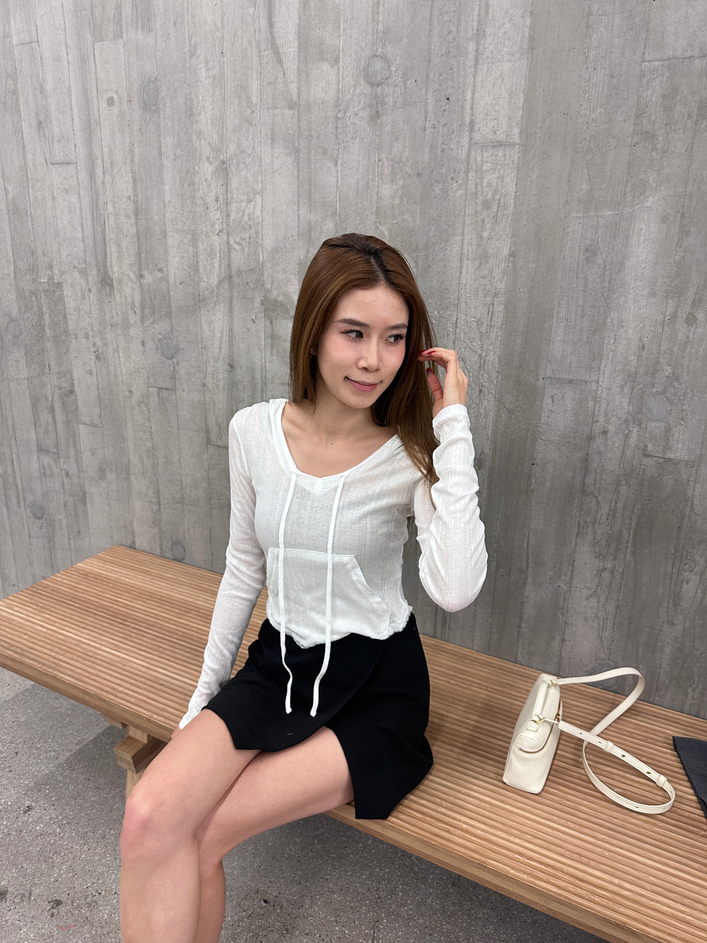Super Thin Hooded Long Sleeves Top