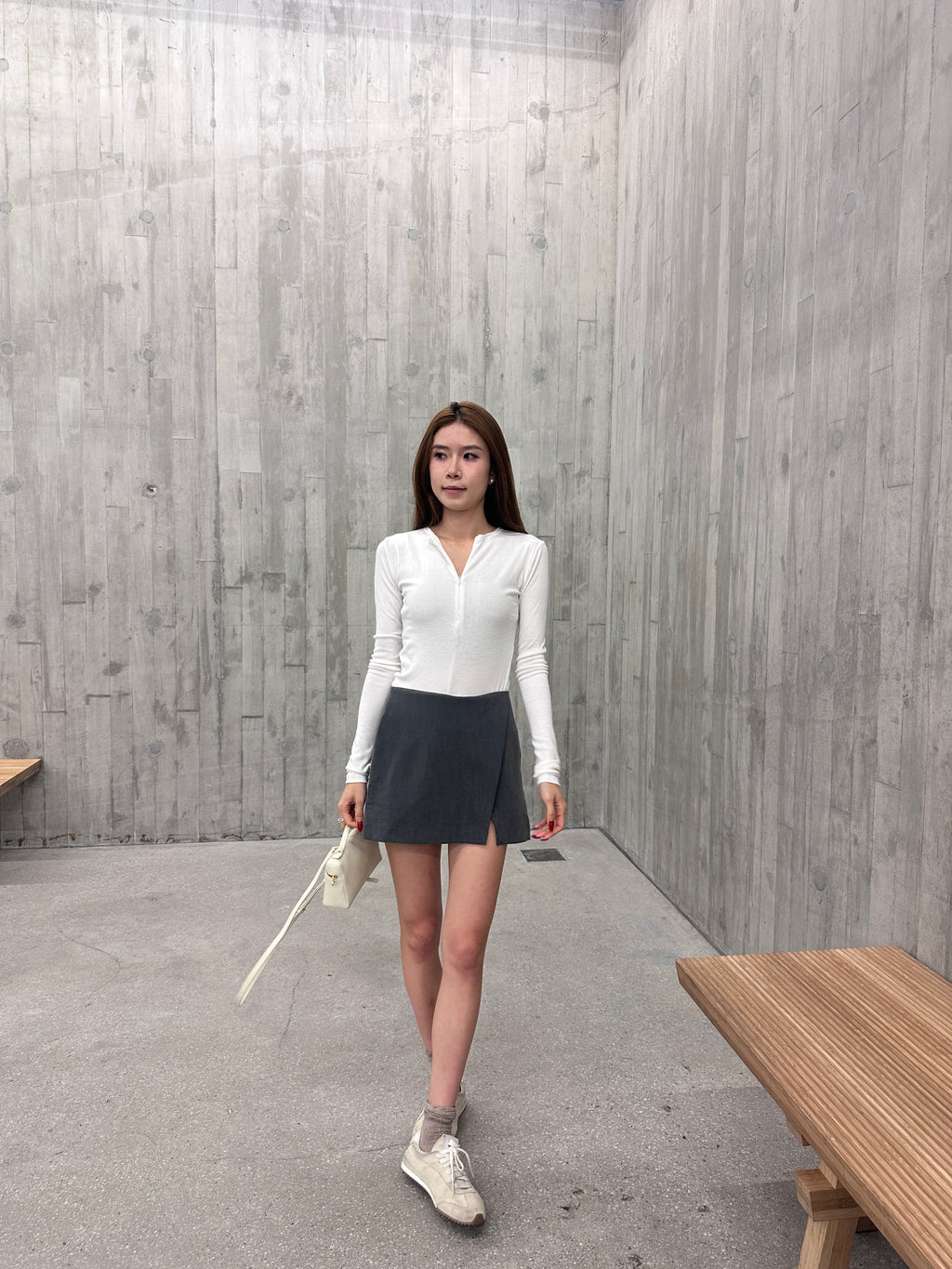 School Like Slit Skirt