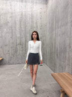 School Like Slit Skirt