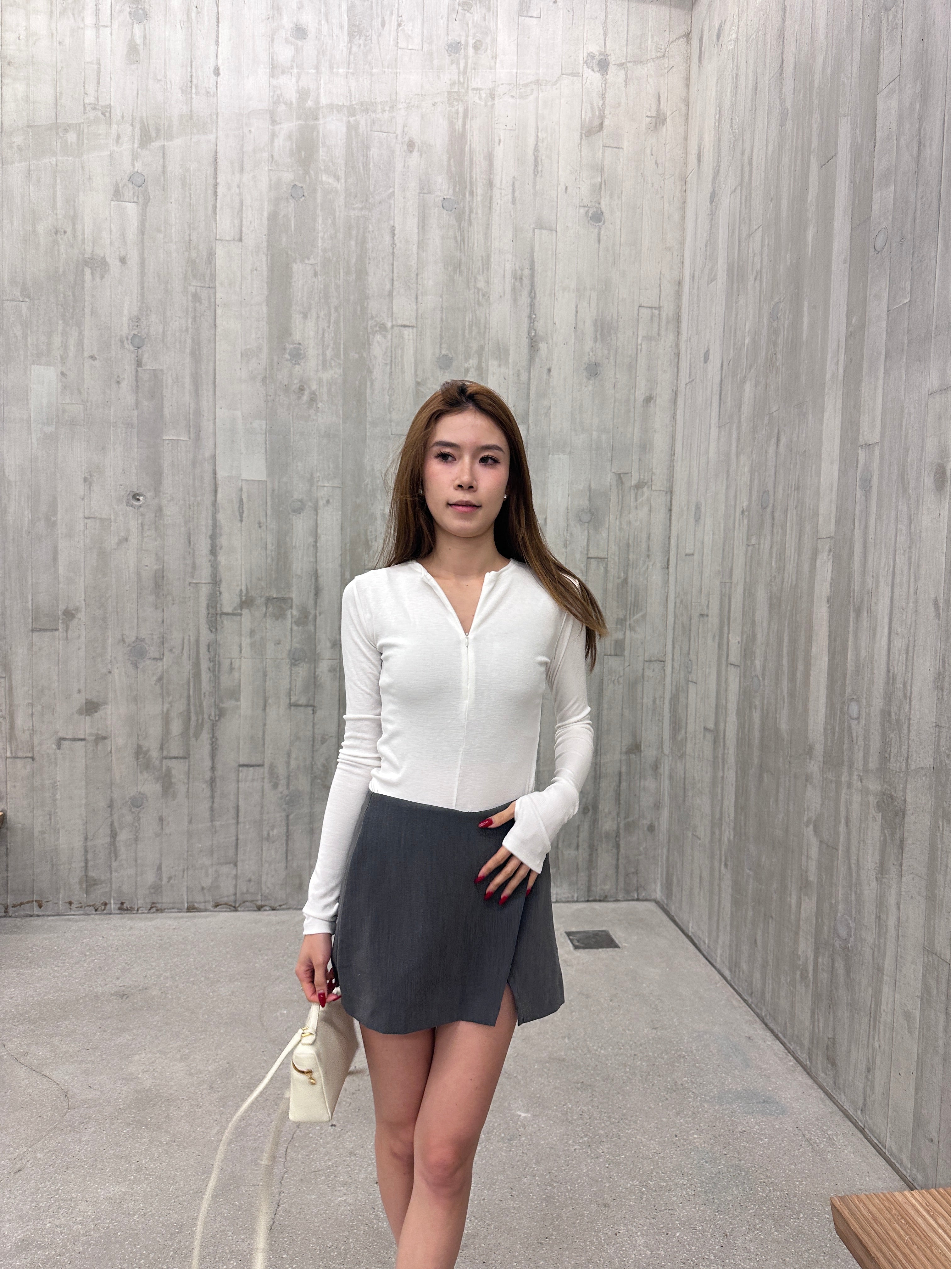 Zip up Long Sleeves Top
