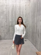 School Like Slit Skirt