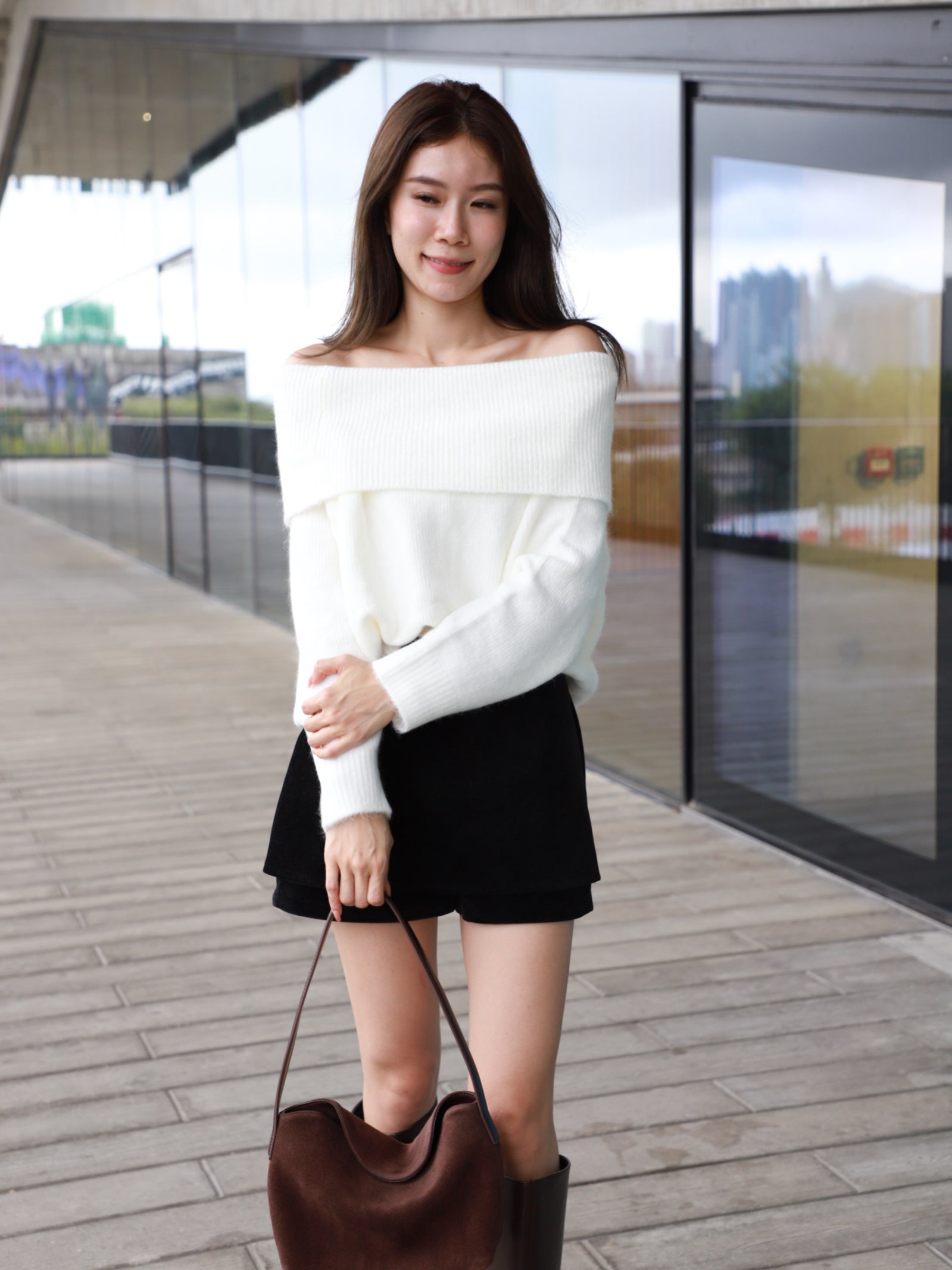 Classic Off Shoulder Sweater