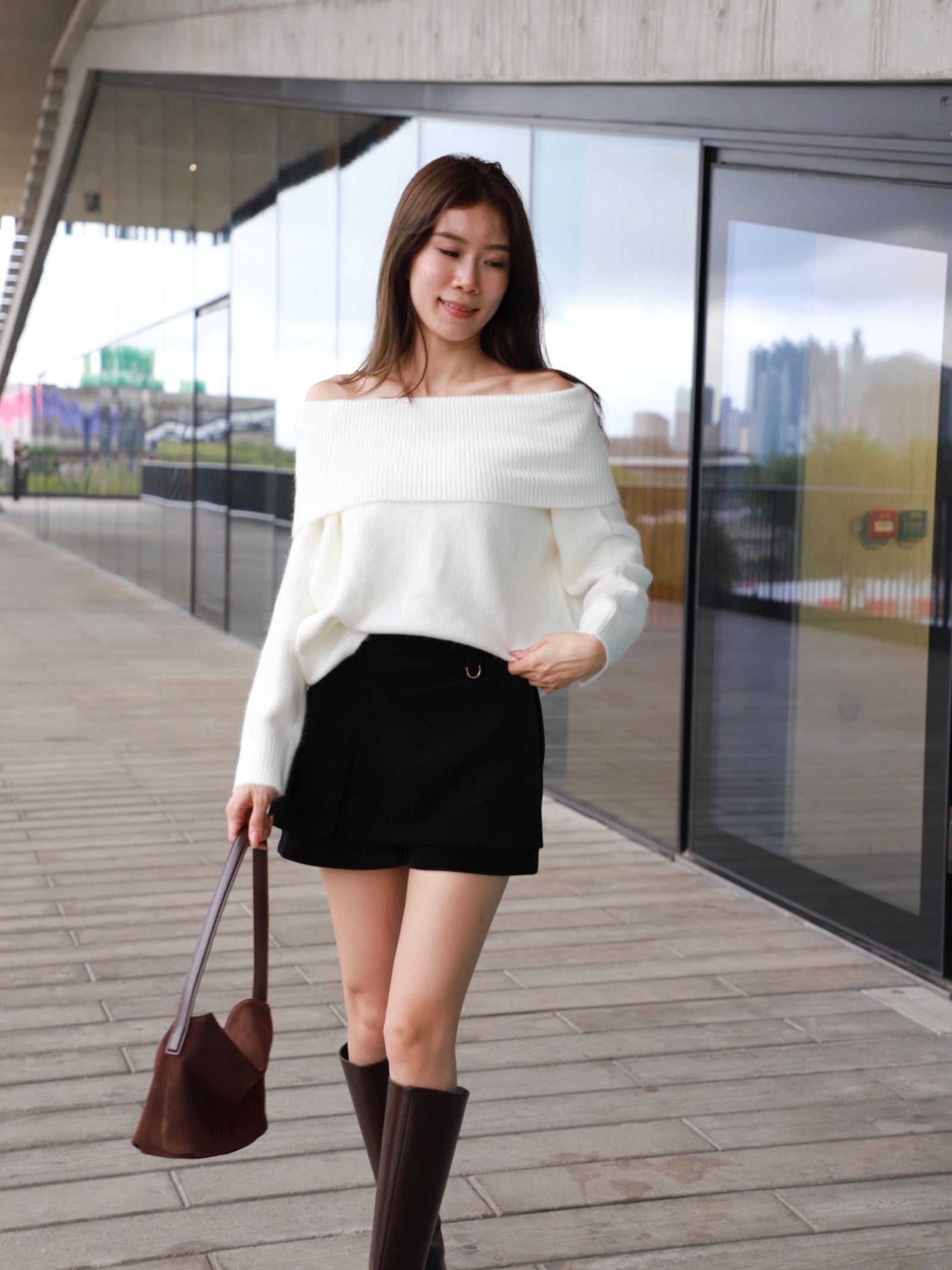 Classic Off Shoulder Sweater