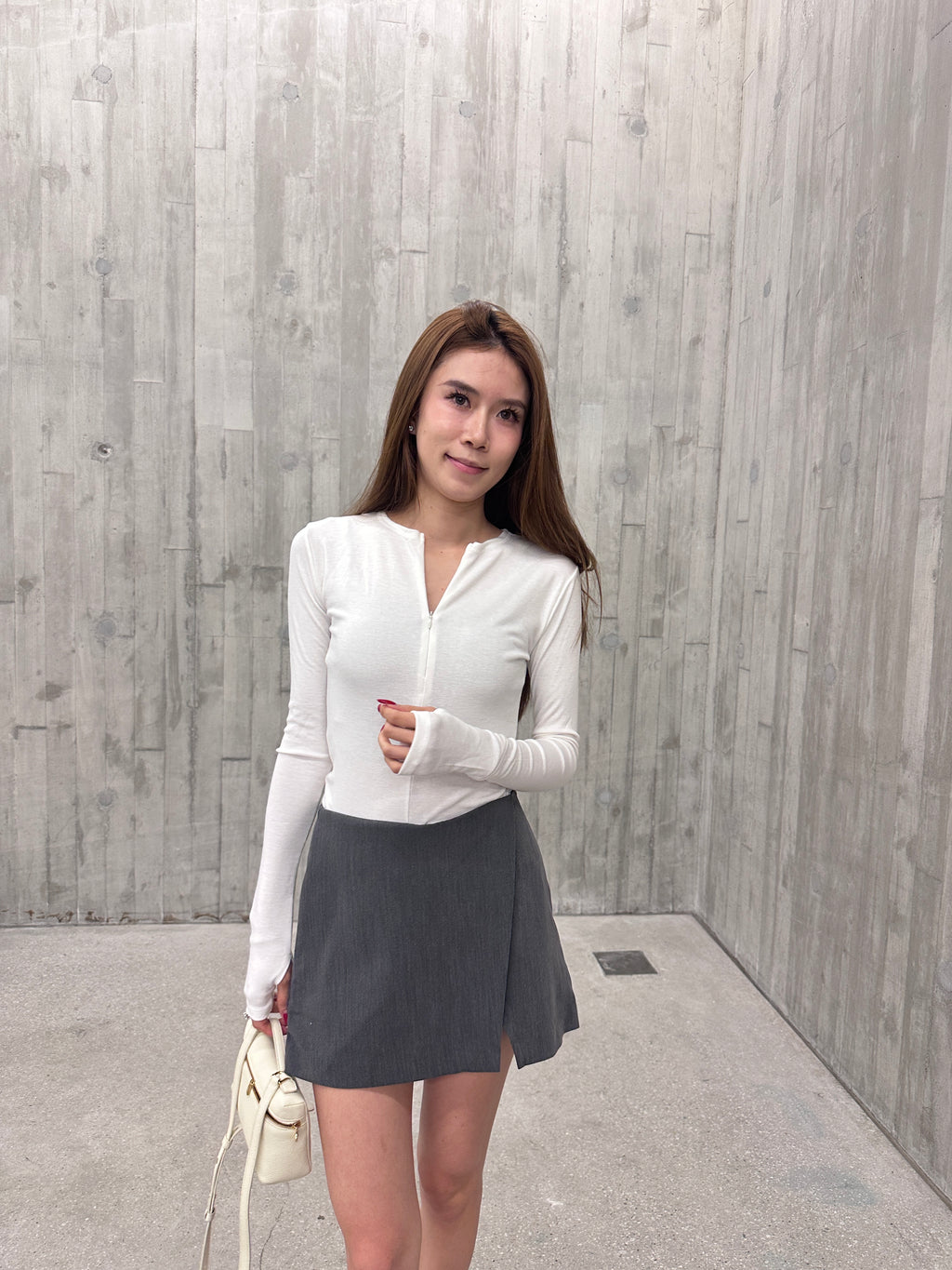 Zip up Long Sleeves Top