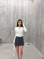 Zip up Long Sleeves Top