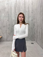 School Like Slit Skirt