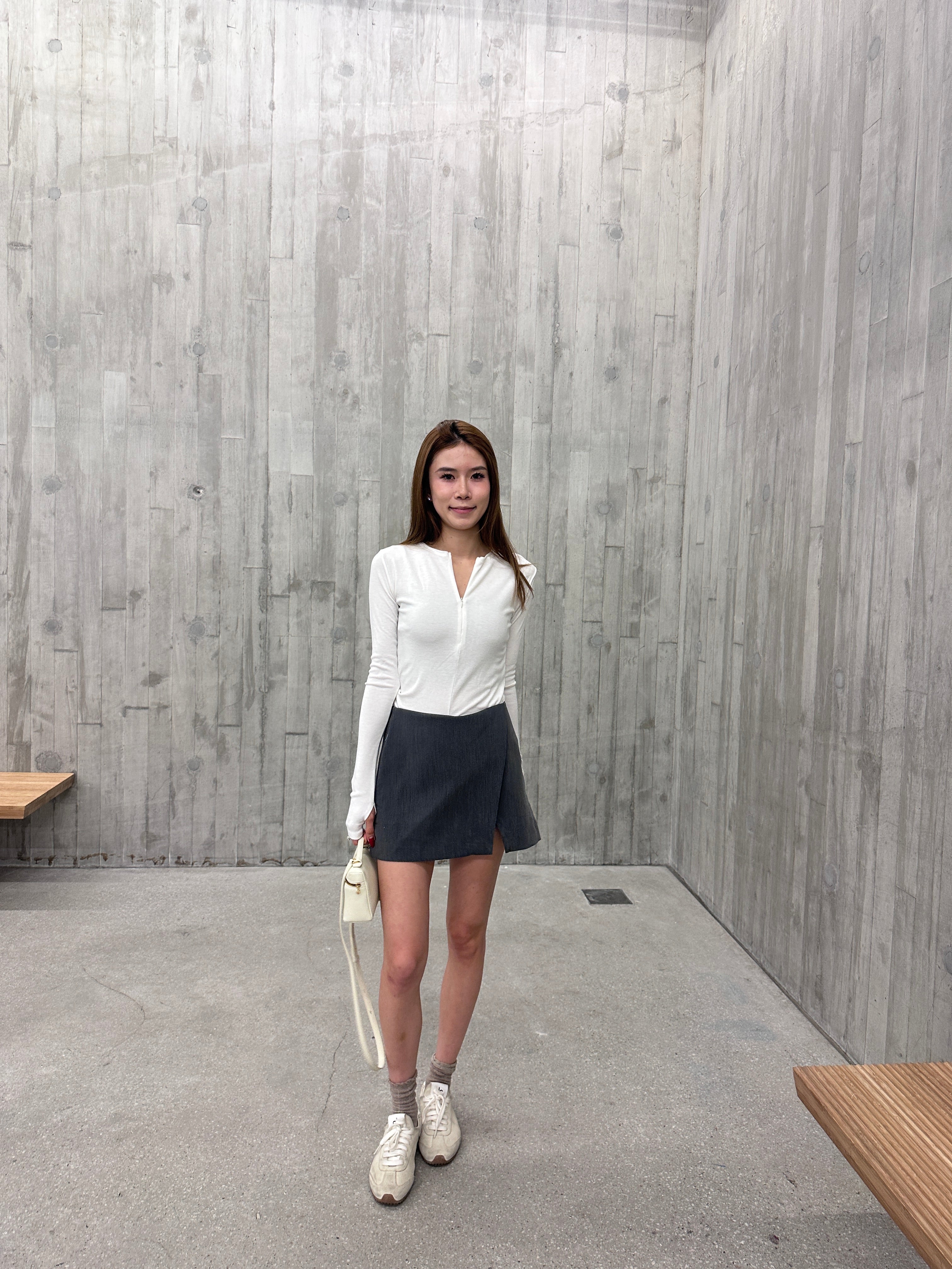 Zip up Long Sleeves Top