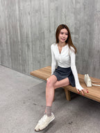 Zip up Long Sleeves Top