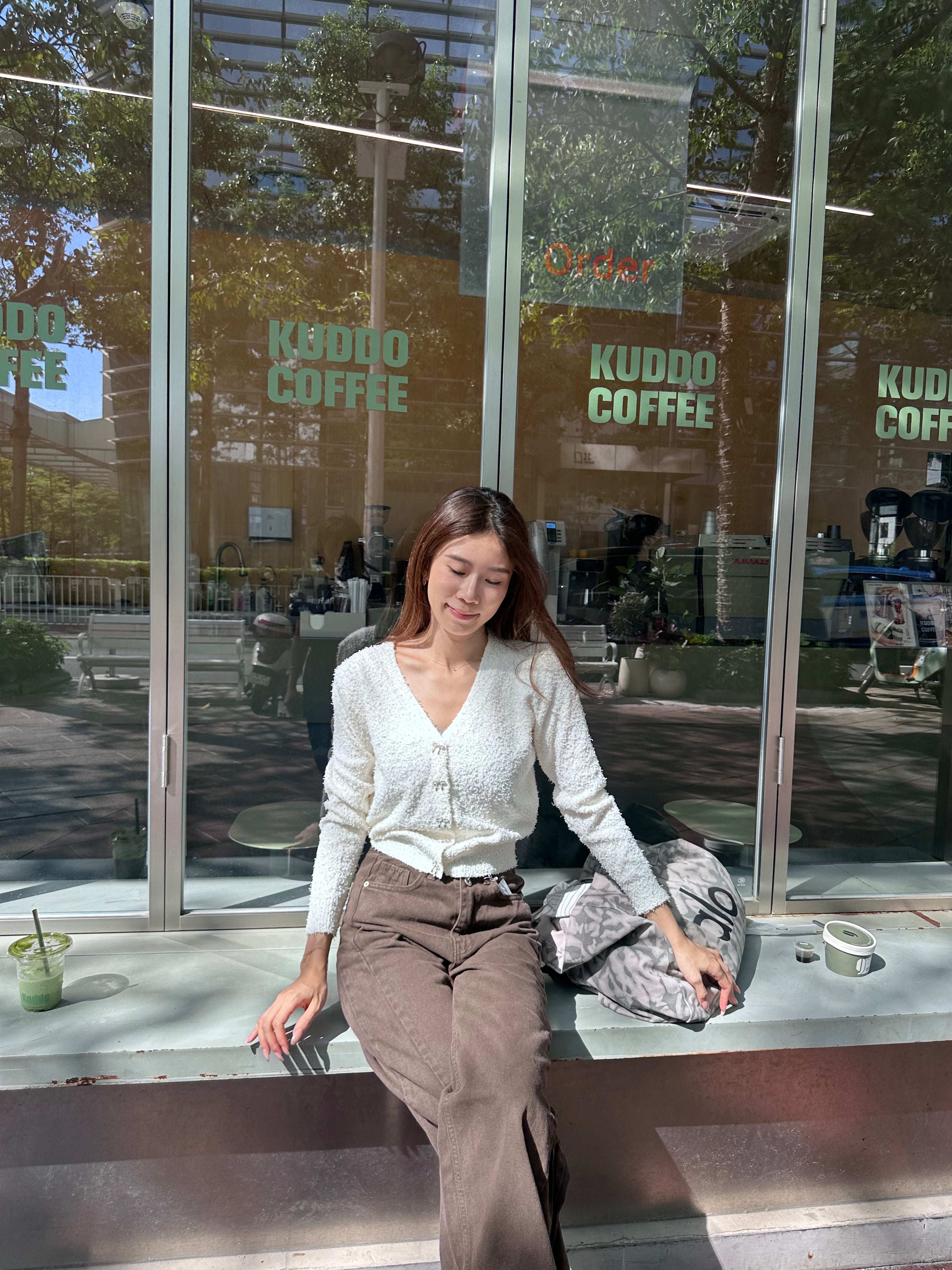 Ribbon Fluffy Cardigan