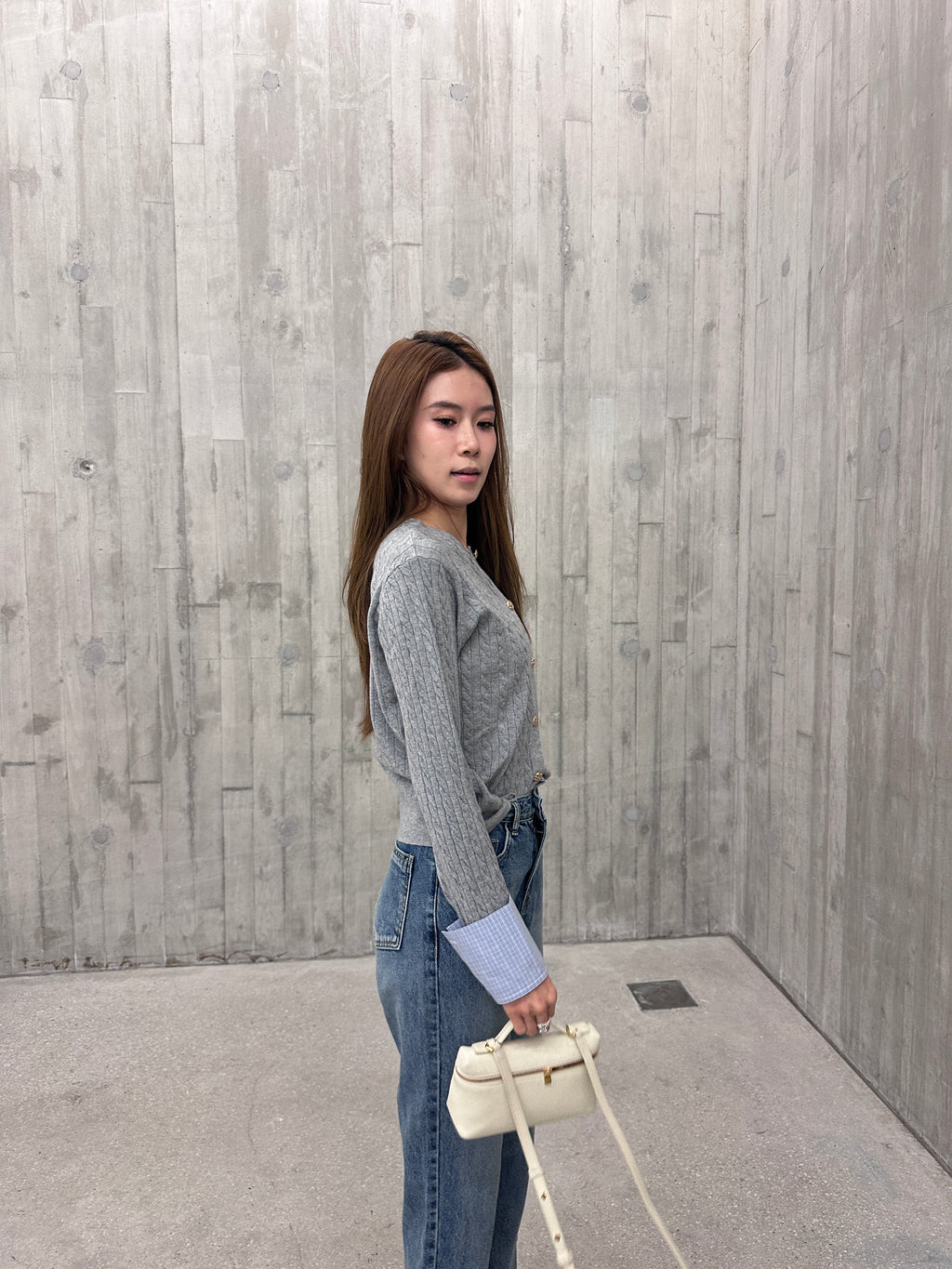 Knitted Autumn Mix Sleeves Cardigan