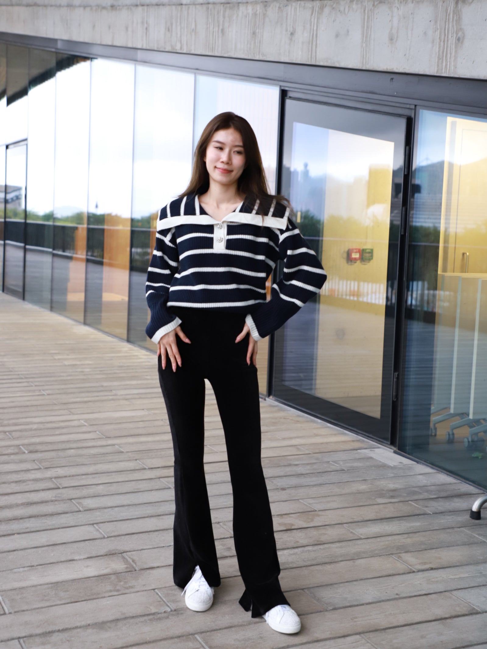 Striped Flowery Sweater