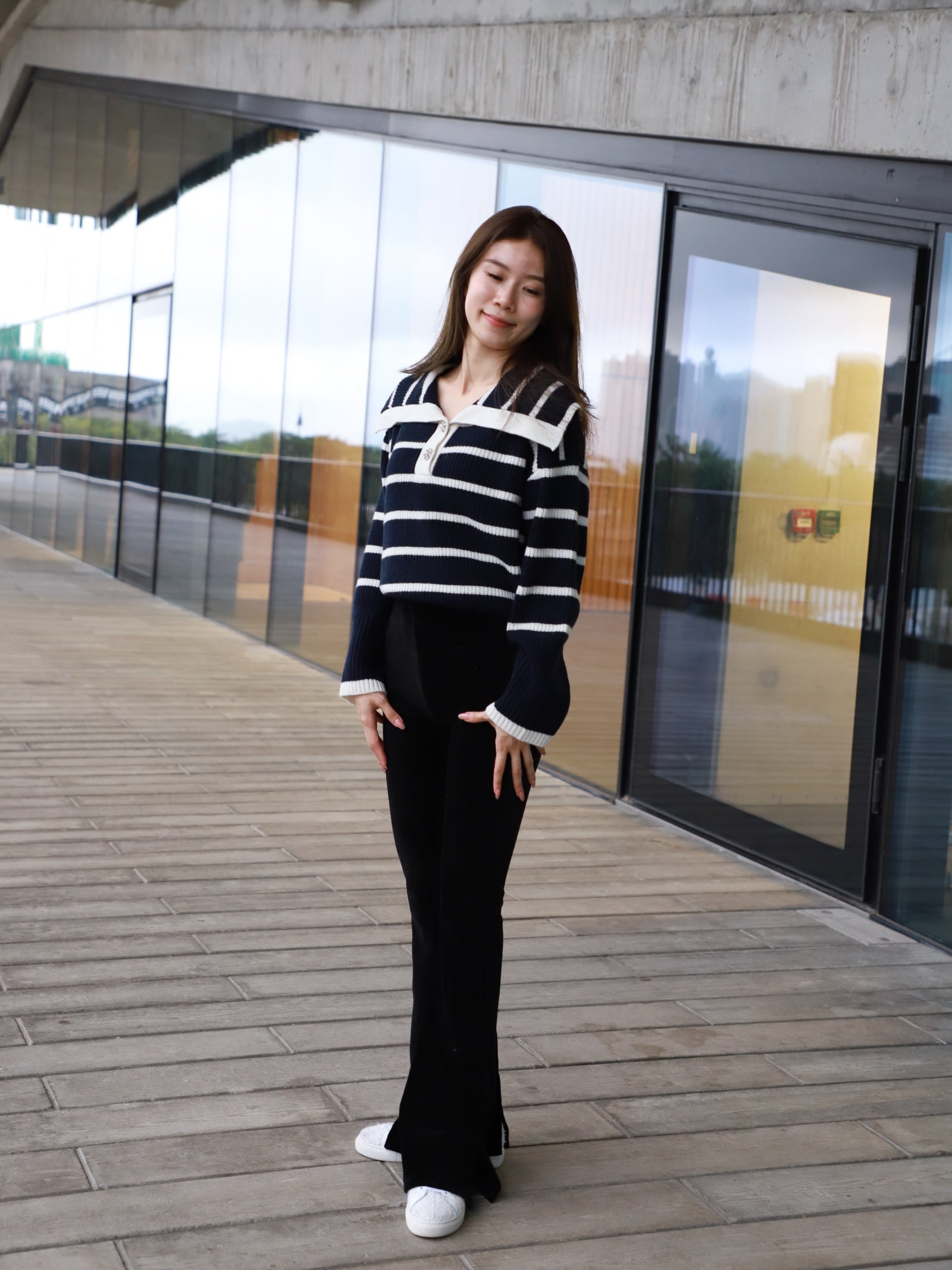 Striped Flowery Sweater