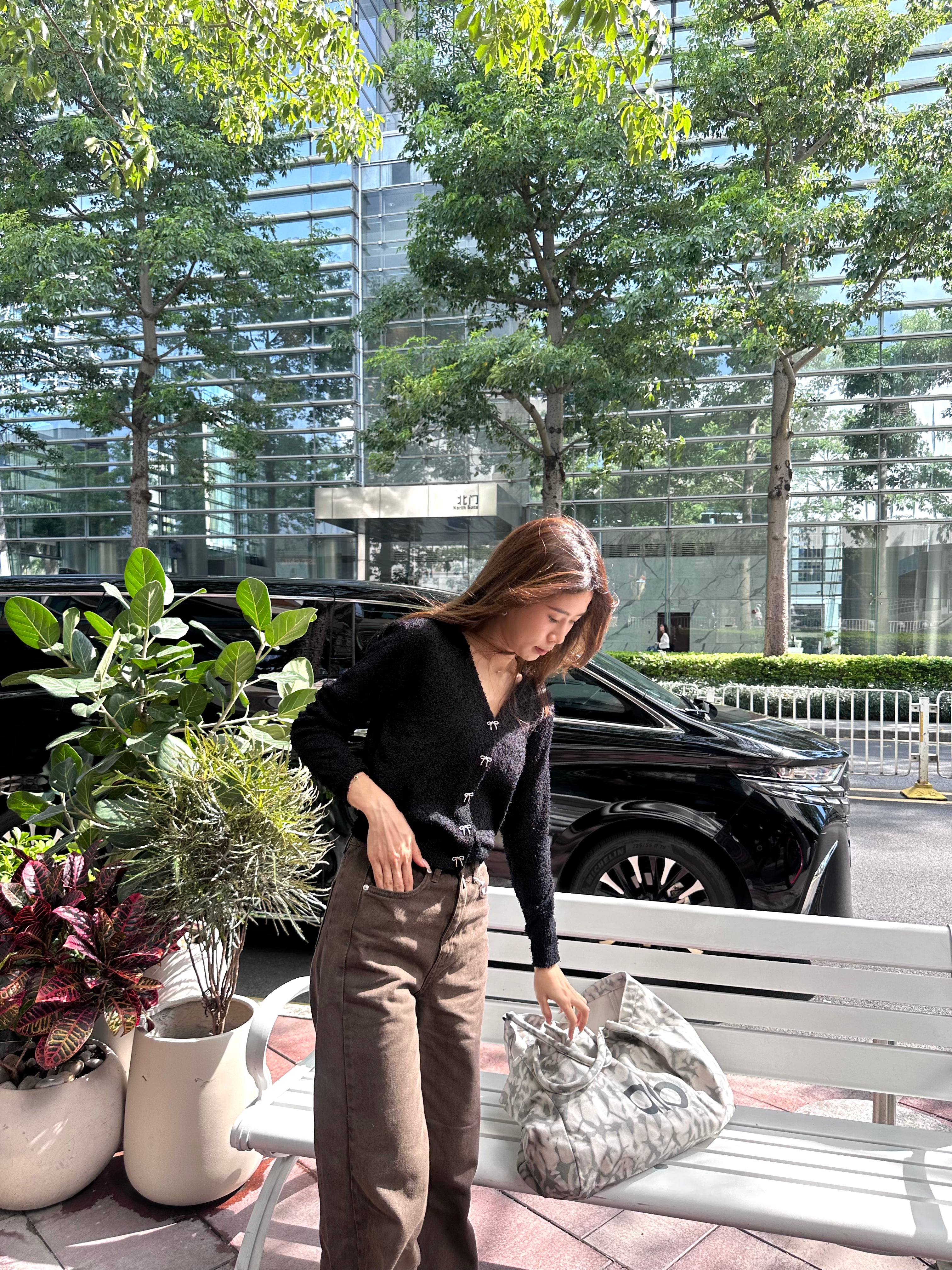 Ribbon Fluffy Cardigan