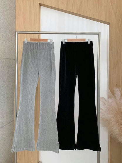 Velvet High Waist Flare Pants