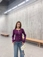 Knitted Summer Twisted Button Cardigan