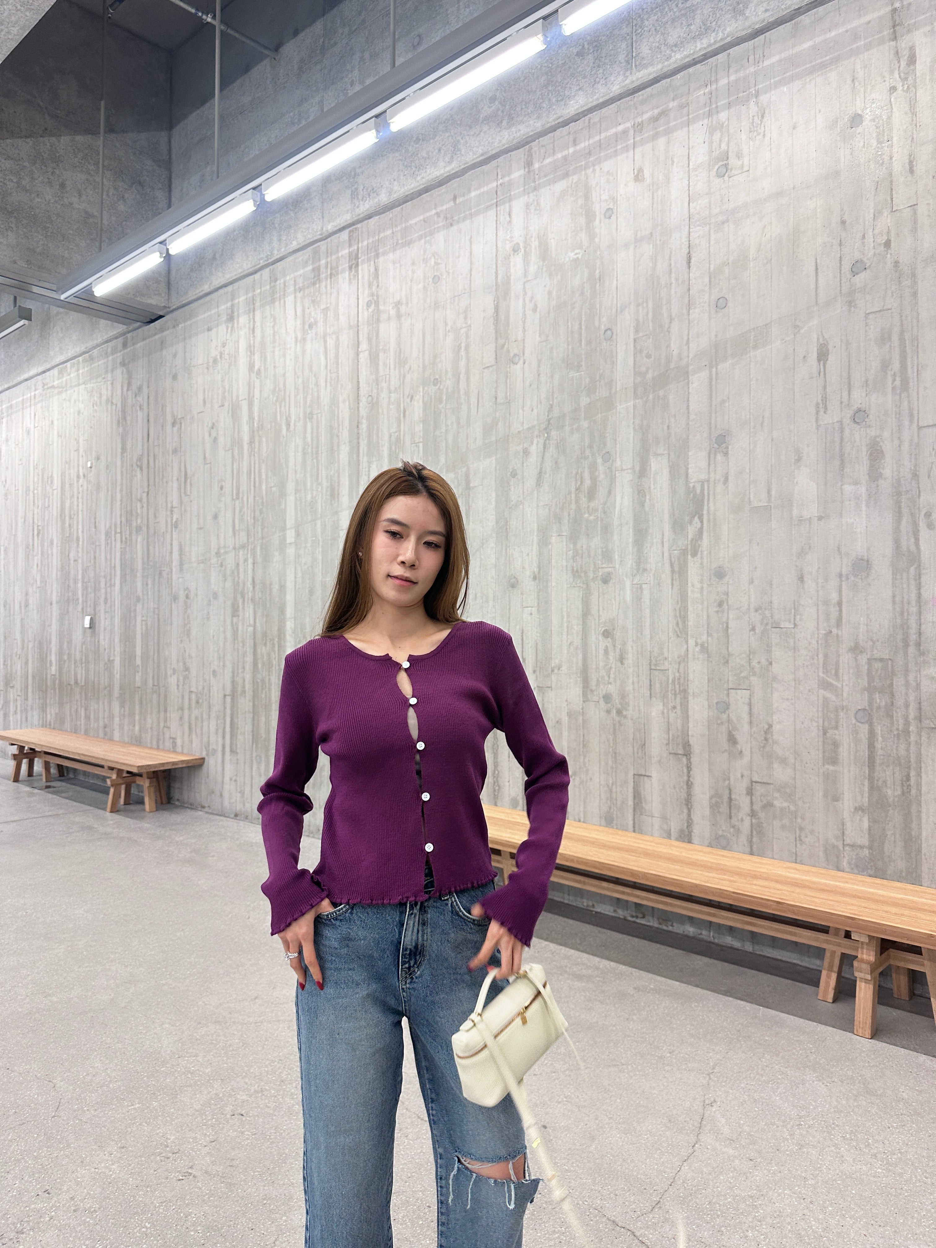 Knitted Summer Twisted Button Cardigan