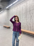 Knitted Summer Twisted Button Cardigan