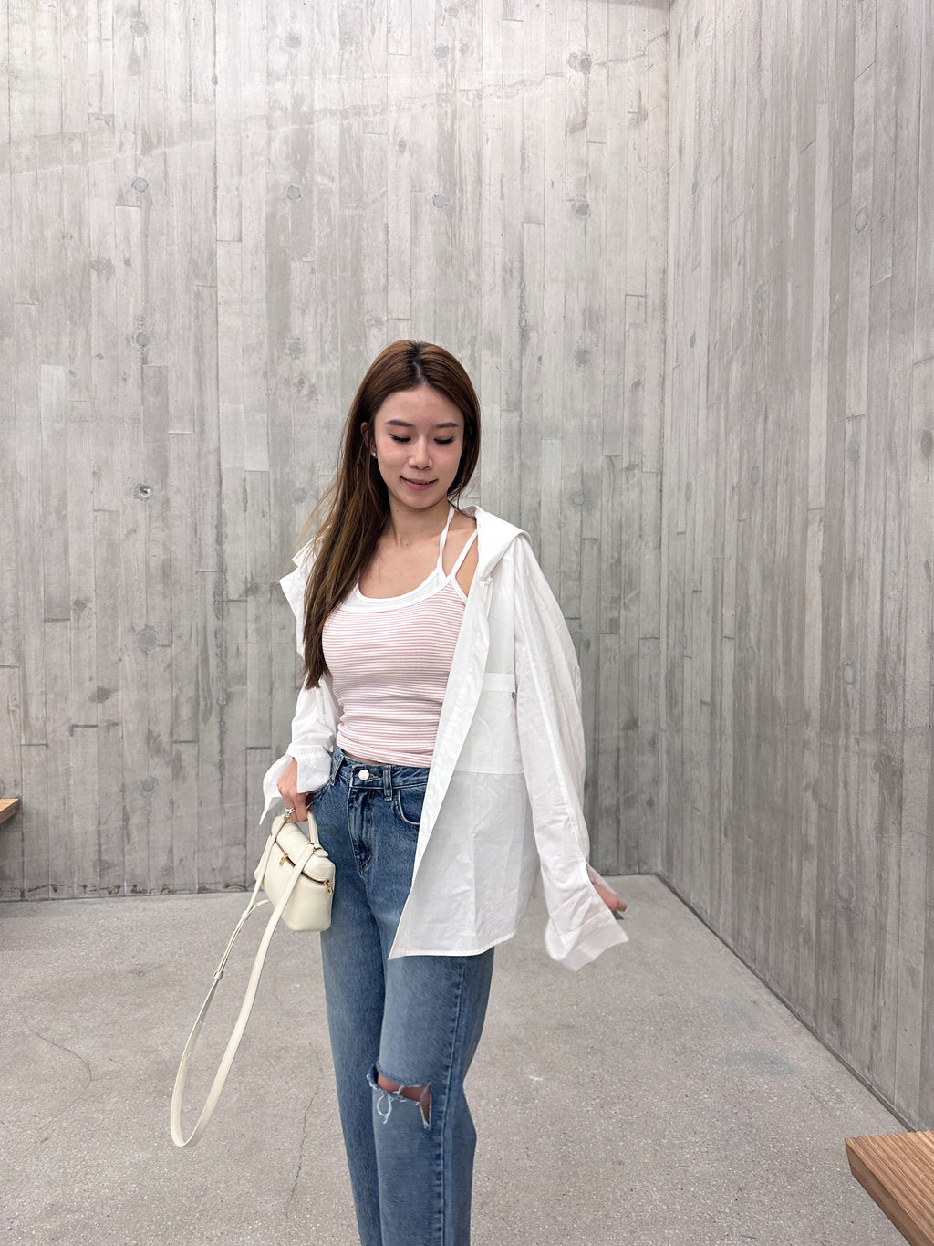 Cross Neck Striped Bra Top