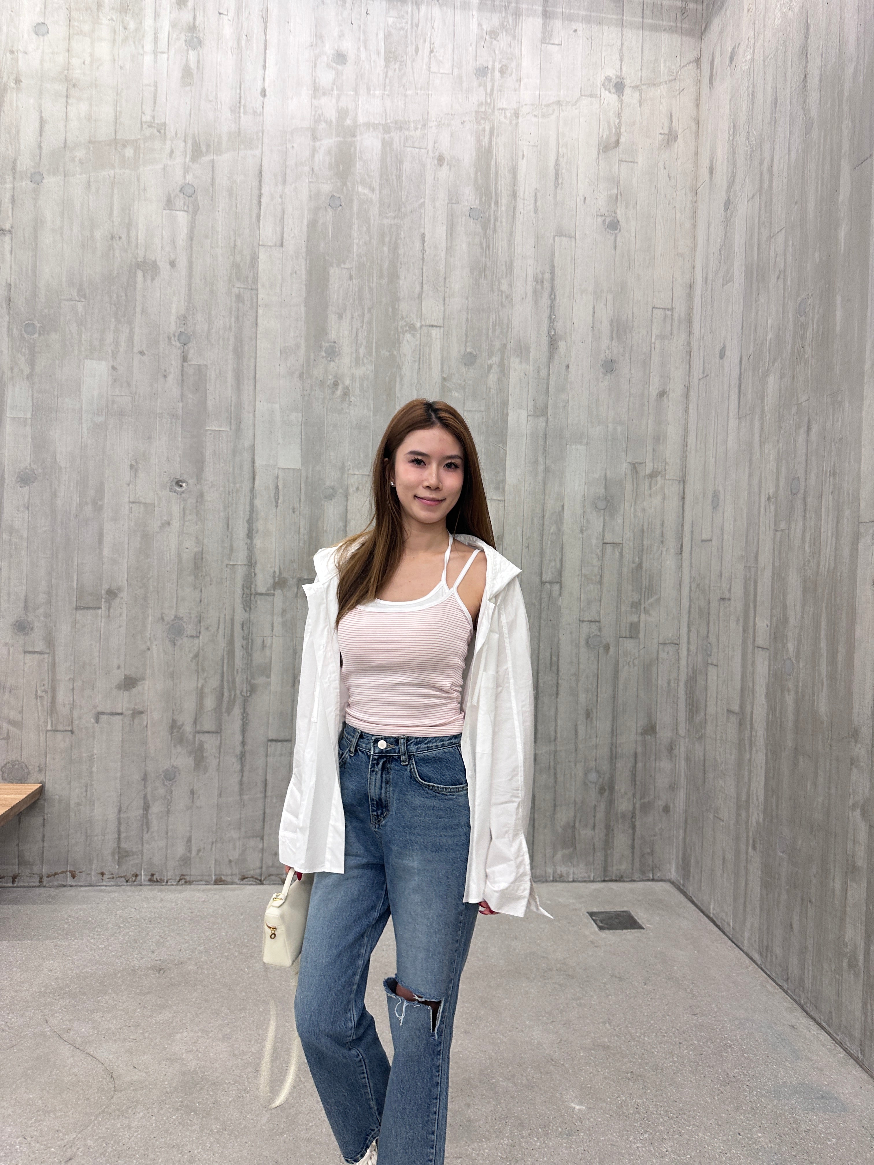Cross Neck Striped Bra Top