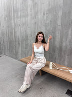 Silk Causal Wide Leg Pants